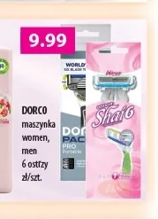 Maszynka do golenia dla mężczyzn 6 ostrzy Dorco promocja w Drogerie Laboo