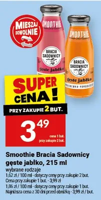 Smoothie Bracia Sadownicy gęste jabłko promocja w Twój Market