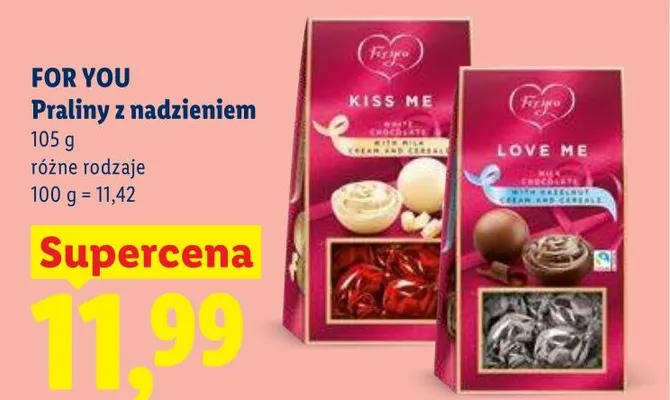 Praliny z nadzieniem For You promocja w Lidl