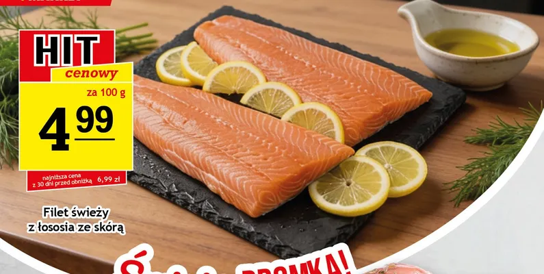 Filet świeży z łososia ze skórą promocja w Gram Market