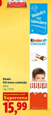 Czekolada Kinder Pół metra czekolady promocja w Lidl