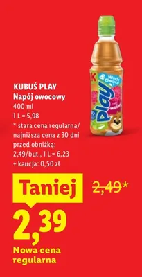 Napój owocowy Kubuś Play promocja w Lidl