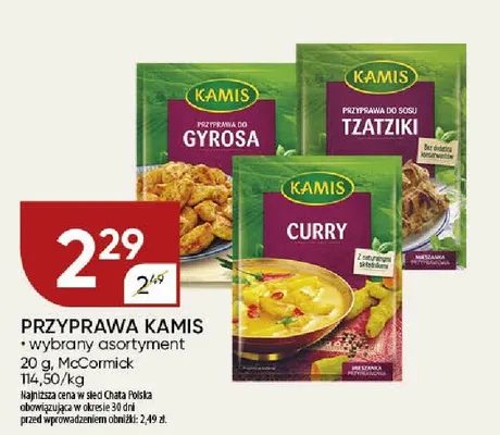 Przyprawa Kamis curry promocja w Chata Polska