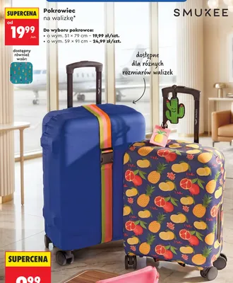 Pokrowiec na walizkę Smukee 59x91 cm promocja w Biedronka