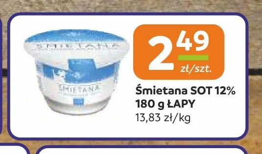 Śmietana SOT Łapy 12% promocja w Społem Częstochowa