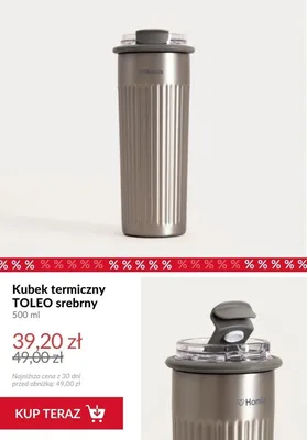 Kubek termiczny Homla TOLEO srebrny promocja w Homla