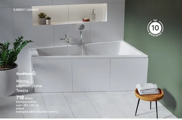 Wanna asymetryczna GoodHome Teesta promocja w Castorama