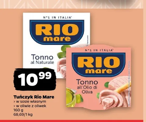 Tuńczyk w sosie własnym Rio Mare promocja w Netto