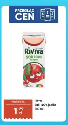 Sok 100% jabłko Riviva promocja w Biedronka