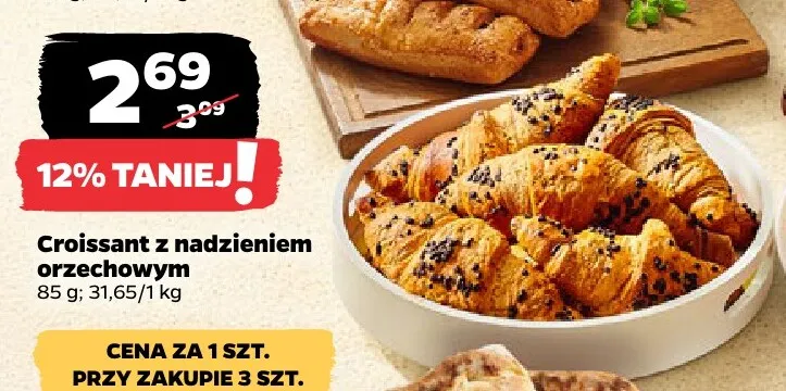 Croissant z nadzieniem orzechowym promocja w Netto