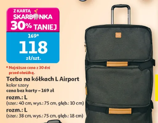 Torba na kółkach L Airport promocja w Auchan