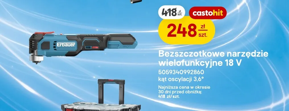 Bezszczotkowe narzędzie wielofunkcyjne Erbauer promocja w Castorama