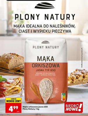 Mąka orkiszowa jasna 650 Plony Natury promocja w Biedronka