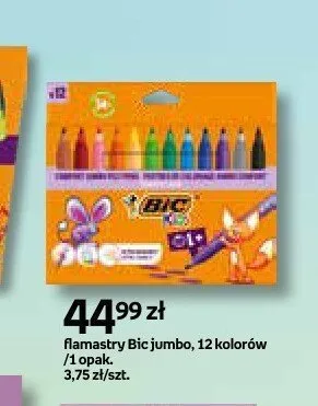 Flamastry Bic Kids Jumbo 12 kolorów promocja w Empik