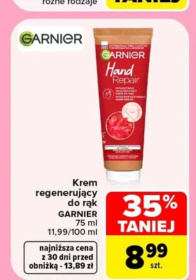 Krem regenerujący do rąk Garnier promocja w Carrefour