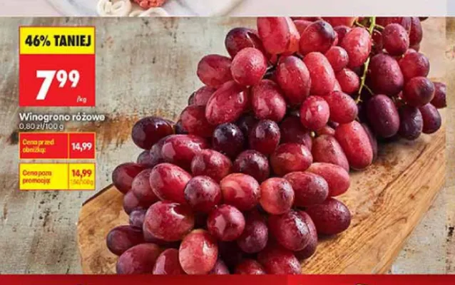 Winogrona różowe promocja w Biedronka