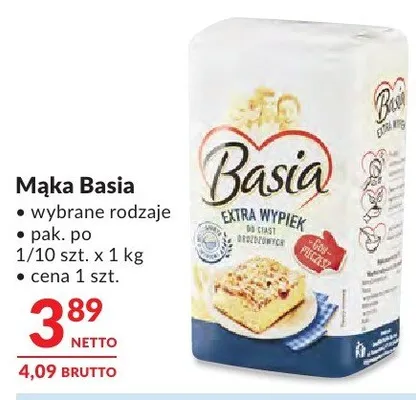 Mąka Basia wybrane rodzaje promocja w Makro