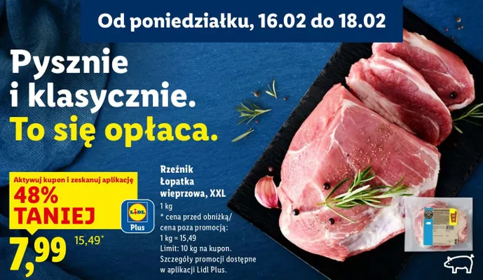 Rzeźnik łopatka wieprzowa XXL promocja w Lidl