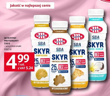 Skyr pitny proteinowy ciasteczko korzenne Mlekovita SBA promocja w Selgros