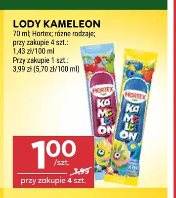Lody Kameleon Hortex promocja w Stokrotka