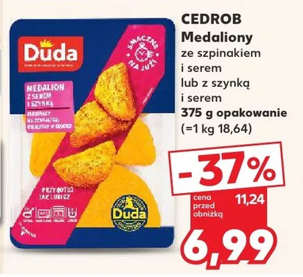 Medaliony ze szpinakiem i serem lub z szynką i serem promocja w Kaufland