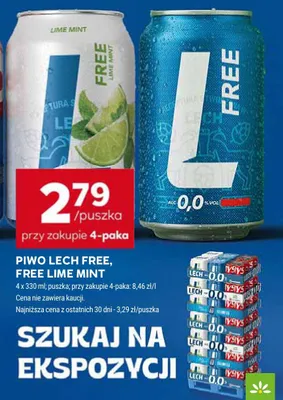 Piwo bezalkoholowe Lech Free 4-pak 330ml promocja w Stokrotka