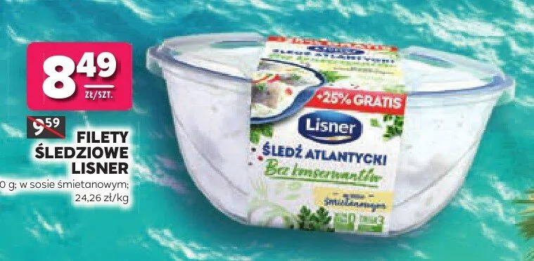 Filety śledziowe Lisner w sosie śmietanowym promocja w Stokrotka
