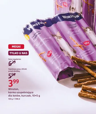 Karma uzupełniająca dla kotów kurczak Winston promocja w Rossmann