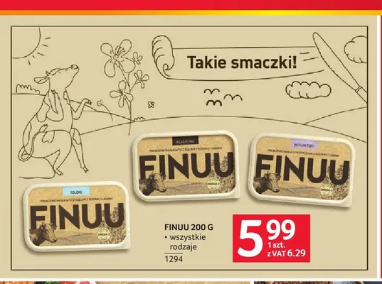 Miks tłuszczowy Finuu bez laktozy promocja w Selgros