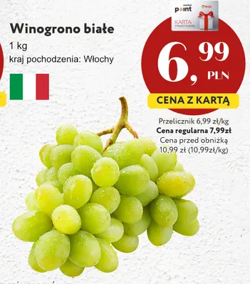 Winogrono białe promocja w Market Point