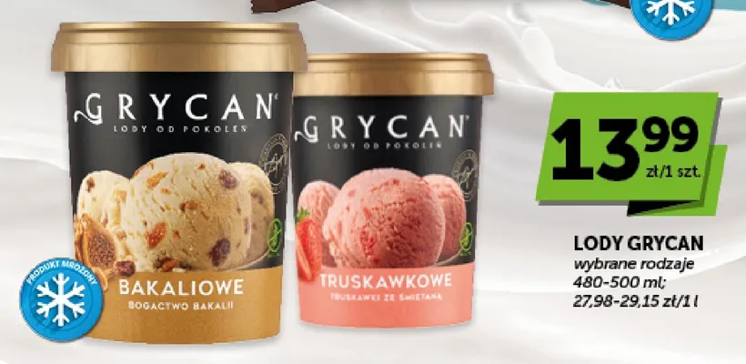 Lody Grycan bakaliowe promocja w Groszek