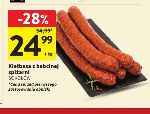 Kiełbasa z babcinej spiżarni Sokołów promocja w Intermarche