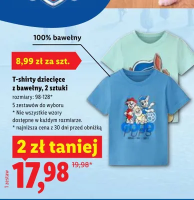 T-shirty dziecięce z bawełny promocja w Lidl