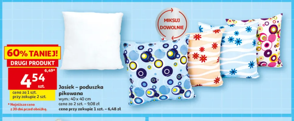 Poduszka pikowana Jasiek 40x40 cm promocja w Auchan