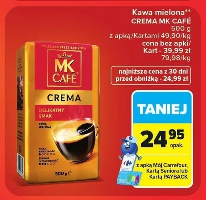 Kawa mielona MK Café Crema promocja w Carrefour