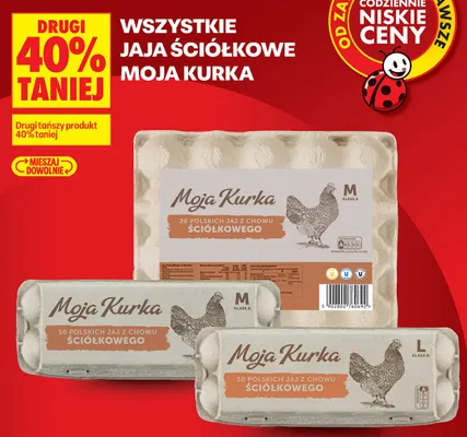 Jaja z chowu ściółkowego Moja Kurka rozmiar L promocja w Biedronka
