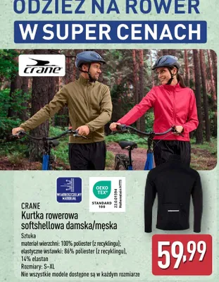Kurtka rowerowa softshellowa damska/męska promocja w Aldi