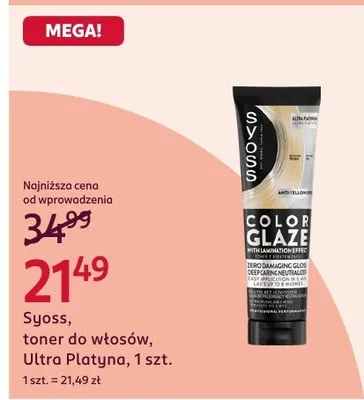 Toner do włosów Ultra Platyna promocja w Rossmann