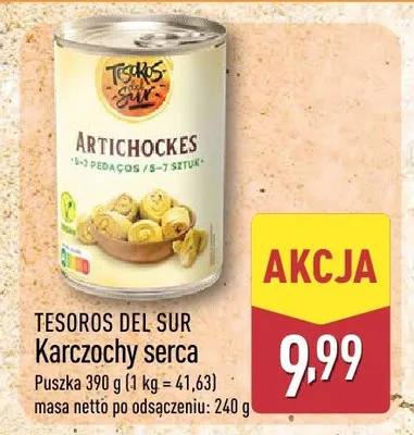 Karczochy serca Tesoros del Sur promocja w Aldi