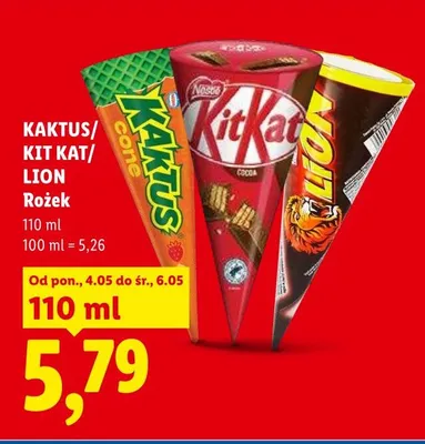 Rożek Kaktus Kit Kat Lion promocja w Lidl