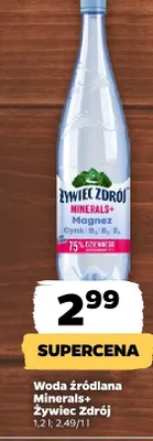 Woda źródlana Minerals+ Żywiec Zdrój promocja w Netto