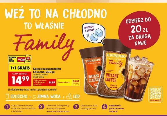 Kawa rozpuszczalna Eduscho Family promocja w Biedronka