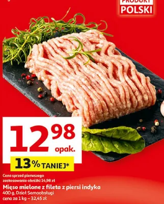 Mięso mielone z piersi indyka Dział Samoobsługi promocja w Auchan