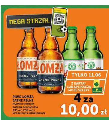 Piwo Łomża Jasne Pełne promocja w Groszek