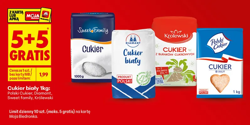 Cukier biały Polski promocja w Biedronka