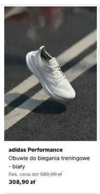Obuwie do biegania treningowe adidas Performance białe promocja w Lounge by Zalando