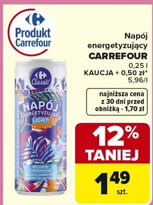 Napój energetyzujący light promocja w Carrefour Market
