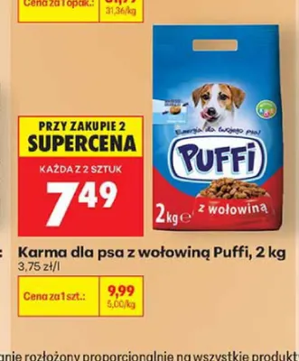 Karma dla psa z wołowiną Puffi promocja w Biedronka