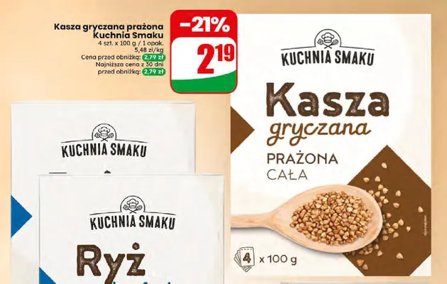 Kasza gryczana prażona Kuchnia Smaku 4-pak 100 g promocja w Dino