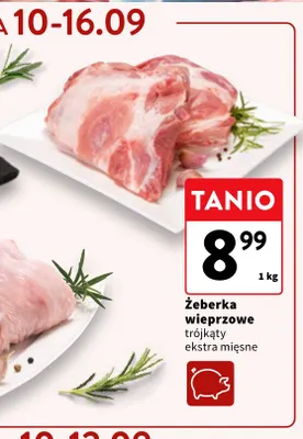 Żeberka wieprzowe trójkąty ekstra mięsne promocja w Intermarche